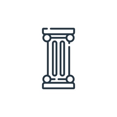 sütun vektör simgesi. Düzenlenebilir sütun vuruşu. Web ve mobil uygulamalarda, logoda ve yazılı medyada kullanmak için temel doğrusal sembol. İnce çizgili çizim. Vektör izole çizimi.