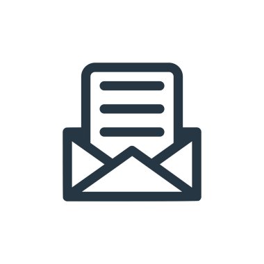 e- posta vektör simgesi. e-posta ile düzenlenebilir. Web ve mobil uygulamalarda kullanmak için e-posta doğrusal sembolü, logo, yazdırma ortamı. İnce çizgili çizim. Vektör izole çizimi.