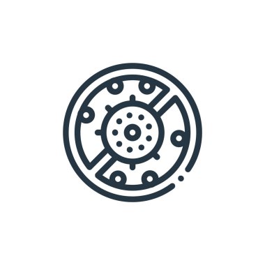 Antibakteriyel vektör ikonu. Anti bakteriyel inme. İnternet ve mobil uygulamalarda, logoda ve yazılı medyada kullanılacak anti bakteriyel doğrusal sembol. İnce çizgili çizim. Vektör izole çizimi.