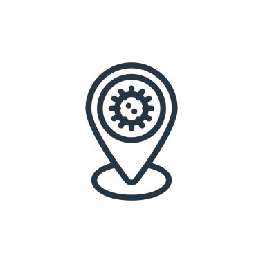 vektör simgesini yerleştir. düzenlenebilir inme. Lineer sembolü web ve mobil uygulamalara, logoya, yazdırma medyasına yerleştir. İnce çizgili çizim. Vektör izole çizimi.