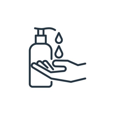 Sıvı vektör simgesini temizle. Sıvı temizleme felci. Web ve mobil uygulamalarda kullanmak için sıvı doğrusal sembolü temizlemek, logo, yazdırma medyası. İnce çizgili çizim. Vektör izole çizimi.