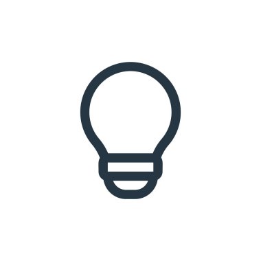 ışık vektör simgesi. Hafif düzenlenebilir felç. Web ve mobil uygulamalarda, logoda, yazdırma ortamında kullanmak için ışık doğrusal sembolü. İnce çizgili çizim. Vektör izole çizimi.