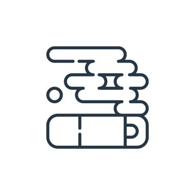 sigara vektör simgesi. sigara, düzenlenebilir vuruş. sigara lineer sembolü web ve mobil uygulamalarda, logoda, yazdırma ortamında kullanılır. İnce çizgili çizim. Vektör izole çizimi.