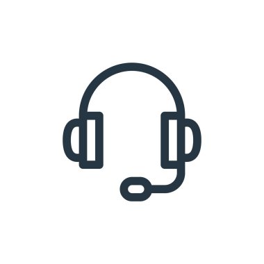 Müşteri servisi vektör simgesi. Müşteri hizmetleri kanaması. Web ve mobil uygulamalar, logo ve yazdırma ortamlarında kullanım için müşteri hizmetleri doğrusal sembolü. İnce çizgili çizim. Vektör izole çizimi.