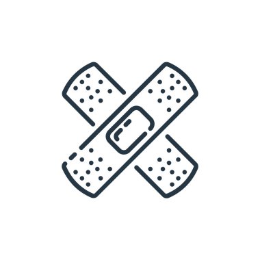 Yapışkan vektör simgesi. Yapışkan, düzenlenebilir felç. Web ve mobil uygulamalarda, logoda, yazdırma ortamında kullanmak için yapışık doğrusal sembol. İnce çizgili çizim. Vektör izole çizimi.