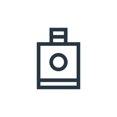 Güneş kremi ikonu. Güneş kremi kullanılabilir felç. Web ve mobil uygulamalarda kullanmak için güneş kremi lineer sembolü, logo, yazdırma medyası. İnce çizgili çizim. Vektör izole çizimi.