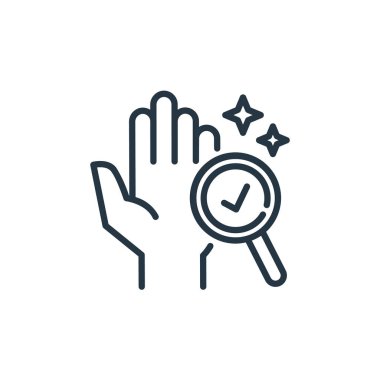 Hijyenik vektör ikonu. Hijyenik, yenilebilir felç. İnternet ve mobil uygulamalarda kullanmak için hijyenik doğrusal sembol, logo, yazdırma medyası. İnce çizgili çizim. Vektör izole çizimi.