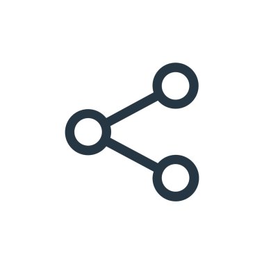 Ortak vektör simgesi. paylaşılabilir felç. Web ve mobil uygulamalar, logo ve yazdırma ortamlarında kullanım için doğrusal sembolü paylaş. İnce çizgili çizim. Vektör izole çizimi.