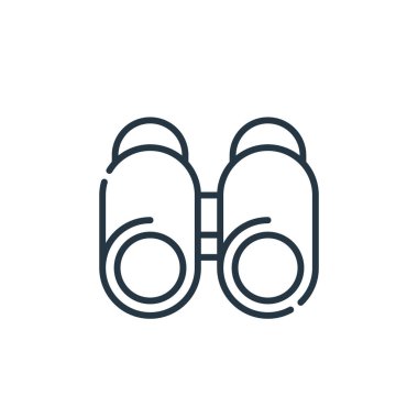 dürbün vektör simgesi. Dürbün yenilebilir inme. İnternet ve mobil uygulamalarda kullanmak için dürbünler doğrusal sembol, logo, yazdırma ortamı. İnce çizgili çizim. Vektör izole çizimi.