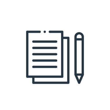 vektör simgesi yaz. düzenlenebilir vuruş yaz. Web ve mobil uygulamalarda kullanmak için doğrusal sembol yaz, logo, yazdırma ortamı. İnce çizgili çizim. Vektör izole çizimi.