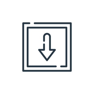 vektör simgesini indir. İnme inebilir. İnternet ve mobil uygulamalarda, logoda, yazıcı ortamında kullanmak için doğrusal simgeyi indir. İnce çizgili çizim. Vektör izole çizimi.