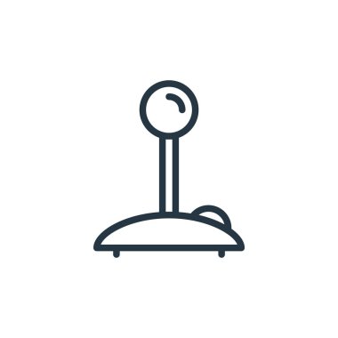 Video oyunları vektör simgesi. Video oyunları düzenlenebilir vuruş. Web ve mobil uygulamalarda, logoda ve yazılı medyada kullanmak için video oyunları doğrusal sembolü. İnce çizgili çizim. Vektör izole çizimi.