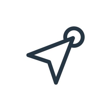 İmleç vektör simgesi. İmleç değiştirilebilir vuruş. Web ve mobil uygulamalarda kullanmak için imleç doğrusal sembolü, logo, yazdırma ortamı. İnce çizgili çizim. Vektör izole çizimi.