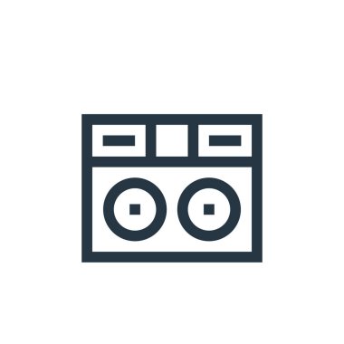 DJ karıştırıcı vektör simgesi. DJ karıştırıcı, yenilebilir felç. Web ve mobil uygulamalarda kullanmak için dj karıştırıcı doğrusal sembolü, logo, yazdırma ortamı. İnce çizgili çizim. Vektör izole çizimi.