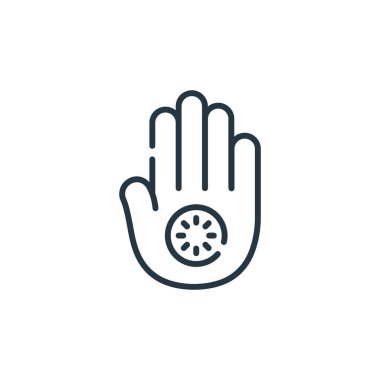 jainism vektör simgesi. jainism düzenlenebilir felç. jainism lineer sembolü web ve mobil uygulamalar, logo, yazdırma medyası için. İnce çizgili çizim. Vektör izole çizimi.