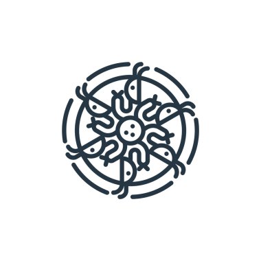 Karides vektör simgesi. Düzenlenebilir karides vuruşu. Web ve mobil uygulamalarda, logoda ve yazılı medyada kullanılmak üzere karides doğrusal sembolü. İnce çizgili çizim. Vektör izole çizimi.