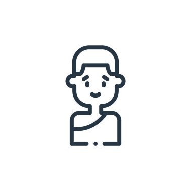 Budist vektör ikonu. Budist kurgulanabilir vuruş. İnternet ve mobil uygulamalarda, logoda ve yazılı medyada kullanım için Budist doğrusal sembolü. İnce çizgili çizim. Vektör izole çizimi.