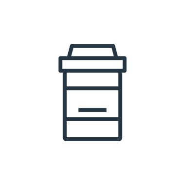 Kahve fincanı vektör simgesi. Kahve fincanı inme inmesi. Web ve mobil uygulamalarda, logoda ve yazılı medyada kullanılmak üzere kahve fincanı lineer sembolü. İnce çizgili çizim. Vektör izole çizimi.