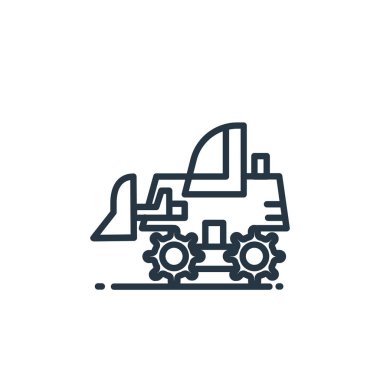 Çekici vektör ikonu. Çekici, düzenlenebilir felç. Web ve mobil uygulamalarda kullanmak için çekici doğrusal sembol, logo, yazdırma medyası. İnce çizgili çizim. Vektör izole çizimi.