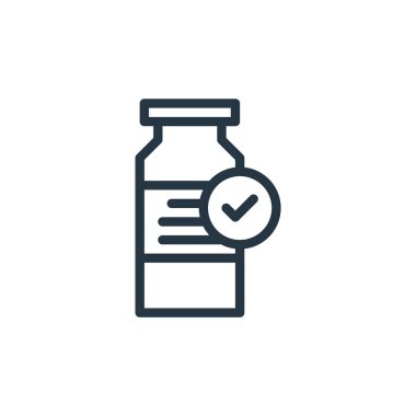 İlaç vektör simgesi. İlaç tedavisi uygulanabilir felç. İnternet ve mobil uygulamalarda, logoda ve yazılı medyada kullanmak için ilaç doğrusal sembolü. İnce çizgili çizim. Vektör izole çizimi.