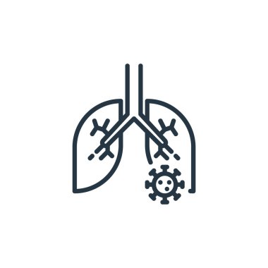 Zatürree vektör ikonu. Zatürree olabilir felç. pnömoni lineer sembolü web ve mobil uygulamalar, logo, yazdırma medyası için. İnce çizgili çizim. Vektör izole çizimi.