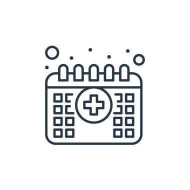 Tıbbi atama vektör simgesi. Düzenlenebilir felç. İnternet ve mobil uygulamalarda, logoda ve yazılı medyada kullanım için tıbbi atama lineer sembolü. İnce çizgili çizim. Vektör izole çizimi.