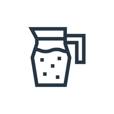 meyve suyu ikonu. Meyve suyu inmesi. Web ve mobil uygulamalarda kullanım için meyve suyu lineer sembolü, logo, yazdırma medyası. İnce çizgili çizim. Vektör izole çizimi.