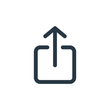 Vektör simgesi gönder. Düzenlenebilir felç gönder. Web ve mobil uygulamalarda kullanmak için doğrusal sembol gönder, logo, yazdırma ortamı. İnce çizgili çizim. Vektör izole çizimi.