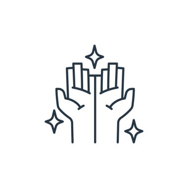 Eller vektör simgesi. Eller düzeltilebilir felç. Web ve mobil uygulamalarda kullanmak için eller çizgisel sembol, logo, yazdırma medyası. İnce çizgili çizim. Vektör izole çizimi.