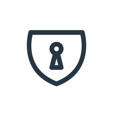 Vektör simgesini kilitle. Kilitlenebilir felç. Web ve mobil uygulamalarda kullanmak için doğrusal sembolü kilitle, logo, yazdırma ortamı. İnce çizgili çizim. Vektör izole çizimi.