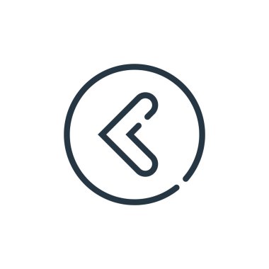 Sol vektör simgesi. Solda düzenlenebilir felç. Web ve mobil uygulamalarda kullanmak için sol doğrusal sembol, logo, yazdırma ortamı. İnce çizgili çizim. Vektör izole çizimi.