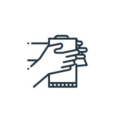 El vektör simgesi. Elle düzenlenebilir felç. Web ve mobil uygulamalarda kullanmak için el doğrusal sembolü, logo, yazdırma medyası. İnce çizgili çizim. Vektör izole çizimi.