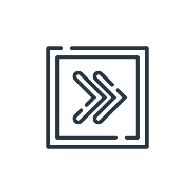 sağ vektör simgesi. doğru düzenlenebilir vuruş. İnternet ve mobil uygulamalarda kullanmak için sağ doğrusal sembol, logo, yazdırma ortamı. İnce çizgili çizim. Vektör izole çizimi.