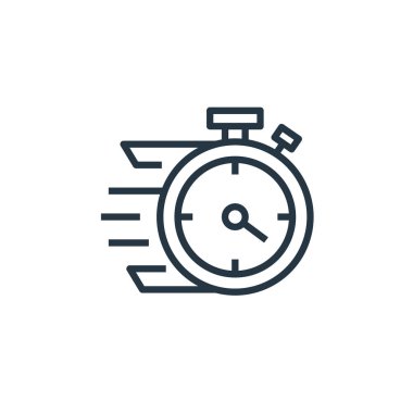 hızlı vektör simgesi. Hızlı düzenlenebilir felç. Web ve mobil uygulamalarda kullanmak için hızlı doğrusal sembol, logo, yazdırma ortamı. İnce çizgili çizim. Vektör izole çizimi.