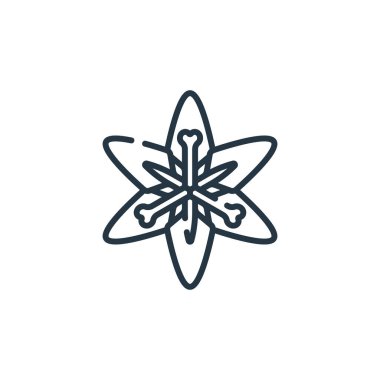 çiçek vektör simgesi. çiçek kurgulanabilir inme. İnternet ve mobil uygulamalarda kullanım için çiçek doğrusal sembolü, logo, yazdırma medyası. İnce çizgili çizim. Vektör izole çizimi.