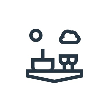 piknik vektör simgesi. piknik düzenlenebilir felç. Piknik sembolü web ve mobil uygulamalarda, logoda, yazdırma ortamında kullanılacak. İnce çizgili çizim. Vektör izole çizimi.