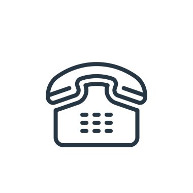 Telefon vektör simgesi. Telefon düzenlenebilir felç. İnternet ve mobil uygulamalarda kullanmak için telefon lineer sembolü, logo, yazdırma medyası. İnce çizgili çizim. Vektör izole çizimi.