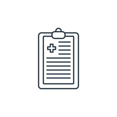Teşhis vektör simgesi. Teşhis kurgulanabilir felç. İnternet ve mobil uygulamalarda kullanım için doğrusal teşhis sembolü, logo, yazdırma medyası. İnce çizgili çizim. Vektör izole çizimi.