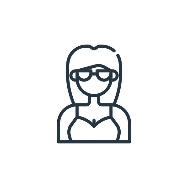 Woman Vector Icon Woman Editable Stroke Woman Linear Symbol Use — Stock Vector