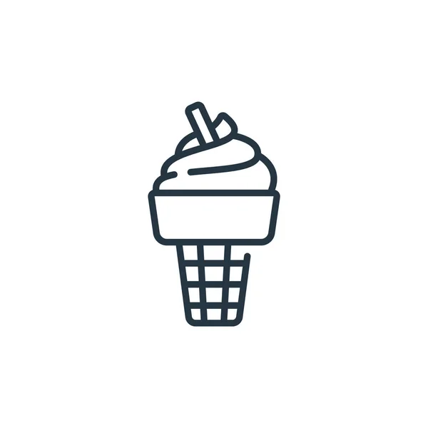 アイスクリーム ベクトル アイコン アイスクリーム編集可能なストローク Webおよびモバイルアプリ 印刷メディアで使用するためのアイスクリームリニアシンボル 細い線のイラスト ベクトル絶縁外形図面 — ストックベクタ