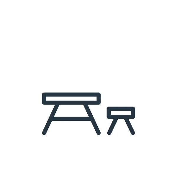 テーブル ベクトル アイコン テーブル編集可能ストローク Webおよびモバイルアプリ 印刷メディアで使用するためのテーブル線形シンボル 細い線のイラスト ベクトル絶縁外形図面 — ストックベクタ
