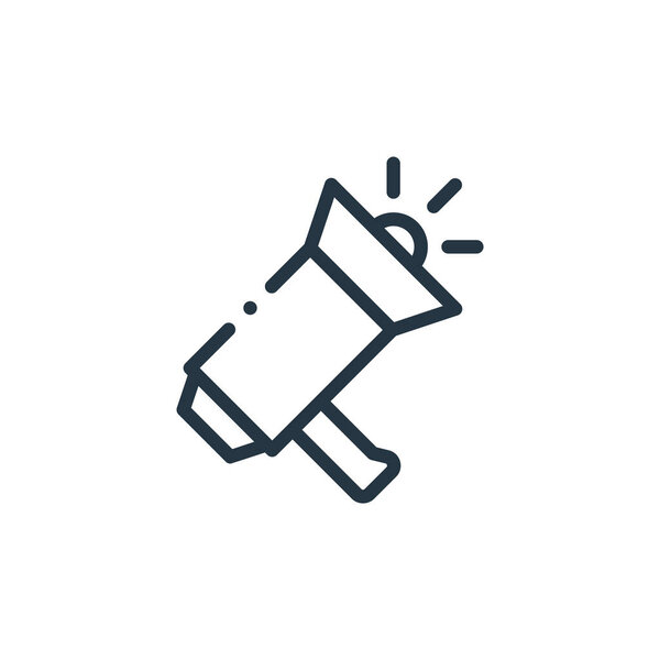 иконка вектора мегафона. Редактируемый мегафон. мегафон линейный символ для использования на веб и мобильных приложениях, логотипе, печатных носителях. Тонкая линия иллюстрации. Векторный изолированный контур
.