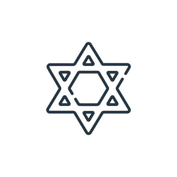 Judaism vector icon. Judaism editable stroke. Judaism linear symbol for use on web and mobile apps, logo, print media. Thin line illustration. Vector isolated outline drawing.