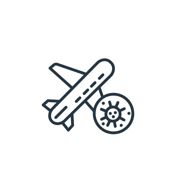 Ikona Wektora Samolotu Edytowalny Skok Samolotu Symbol Liniowy Płaszczyzny Stosowania — Wektor stockowy
