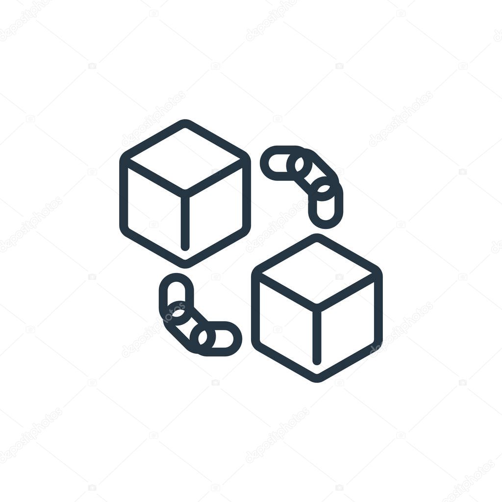 blockchain app vector icon. blockchain app editable stroke. blockchain app linear symbol for use on web and mobile apps, logo, print media. Thin line illustration. Vector isolated outline drawing.