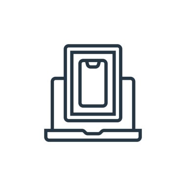 aygıt vektör simgesi. düzenlenebilir felç. Web ve mobil uygulamalarda, logoda, yazıcı ortamında kullanılacak doğrusal simge. İnce çizgili çizim. Vektör izole çizimi.