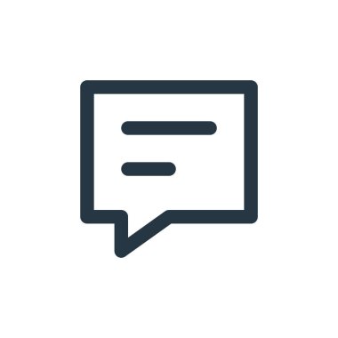 Chat vektör simgesi. Sohbet edilebilir felç. Web ve mobil uygulamalarda kullanmak için doğrusal sohbet sembolü, logo, yazdırma medyası. İnce çizgili çizim. Vektör izole çizimi.