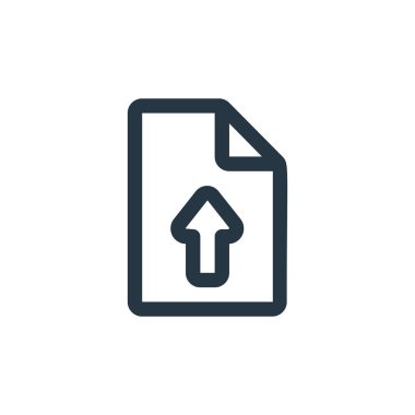 Vektör simgesi yükle. İnme inmesini yükle. Web ve mobil uygulamalarda kullanmak için doğrusal sembol yükle, logo, yazdırma ortamı. İnce çizgili çizim. Vektör izole çizimi.