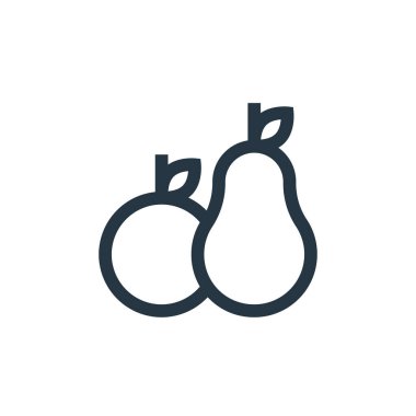 meyve vektör simgesi. Meyve dilimi. meyve doğrusal sembolü web ve mobil uygulamalar, logo, yazdırma medyası için. İnce çizgili çizim. Vektör izole çizimi.