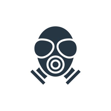 Gaz maskesi vektör simgesi. Gaz maskesi değiştirilebilir felç. gaz maskesi lineer sembolü web ve mobil uygulamalar, logo, yazdırma medyası için. İnce çizgili çizim. Vektör izole çizimi.